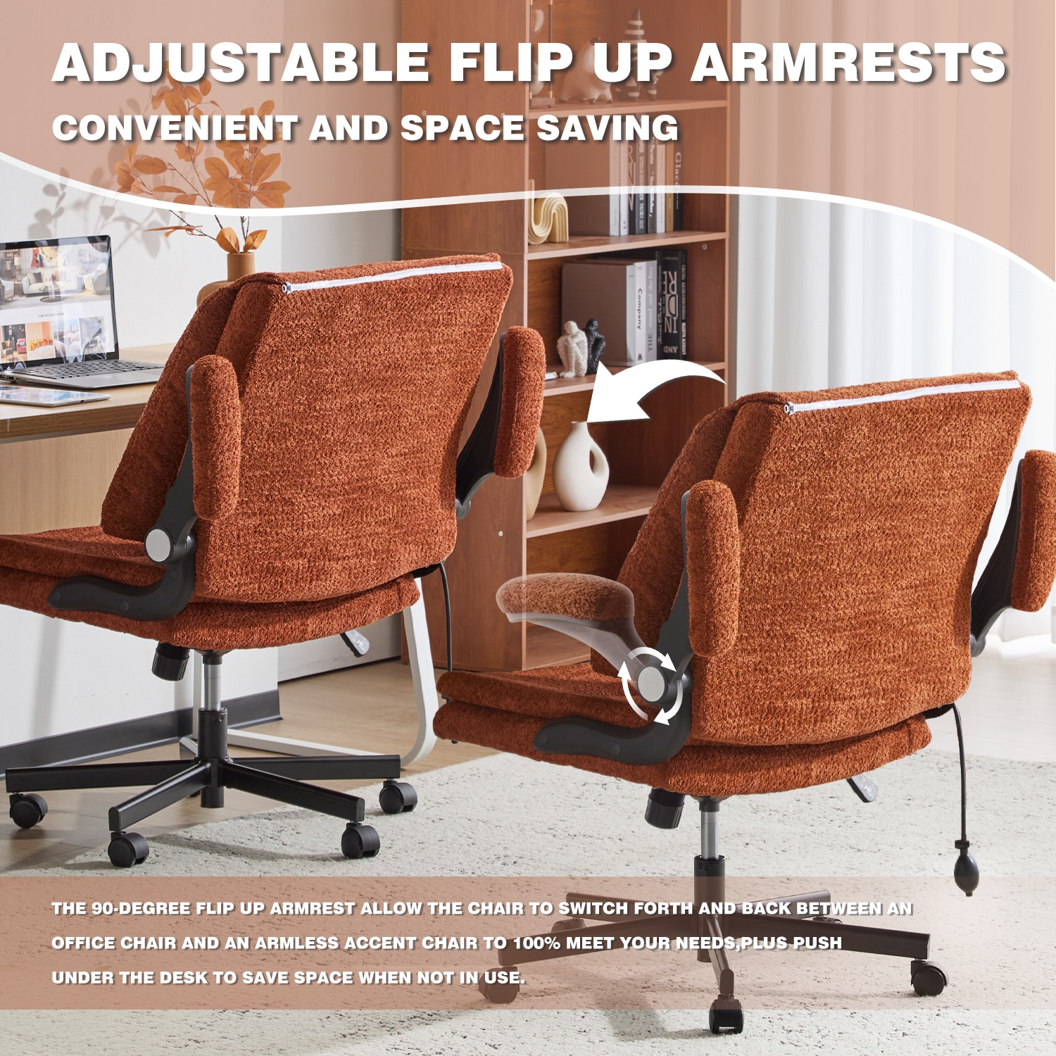 Ergonomic Office Chair With Airbag Lumbar Support And Flip Armrests_voghion.com